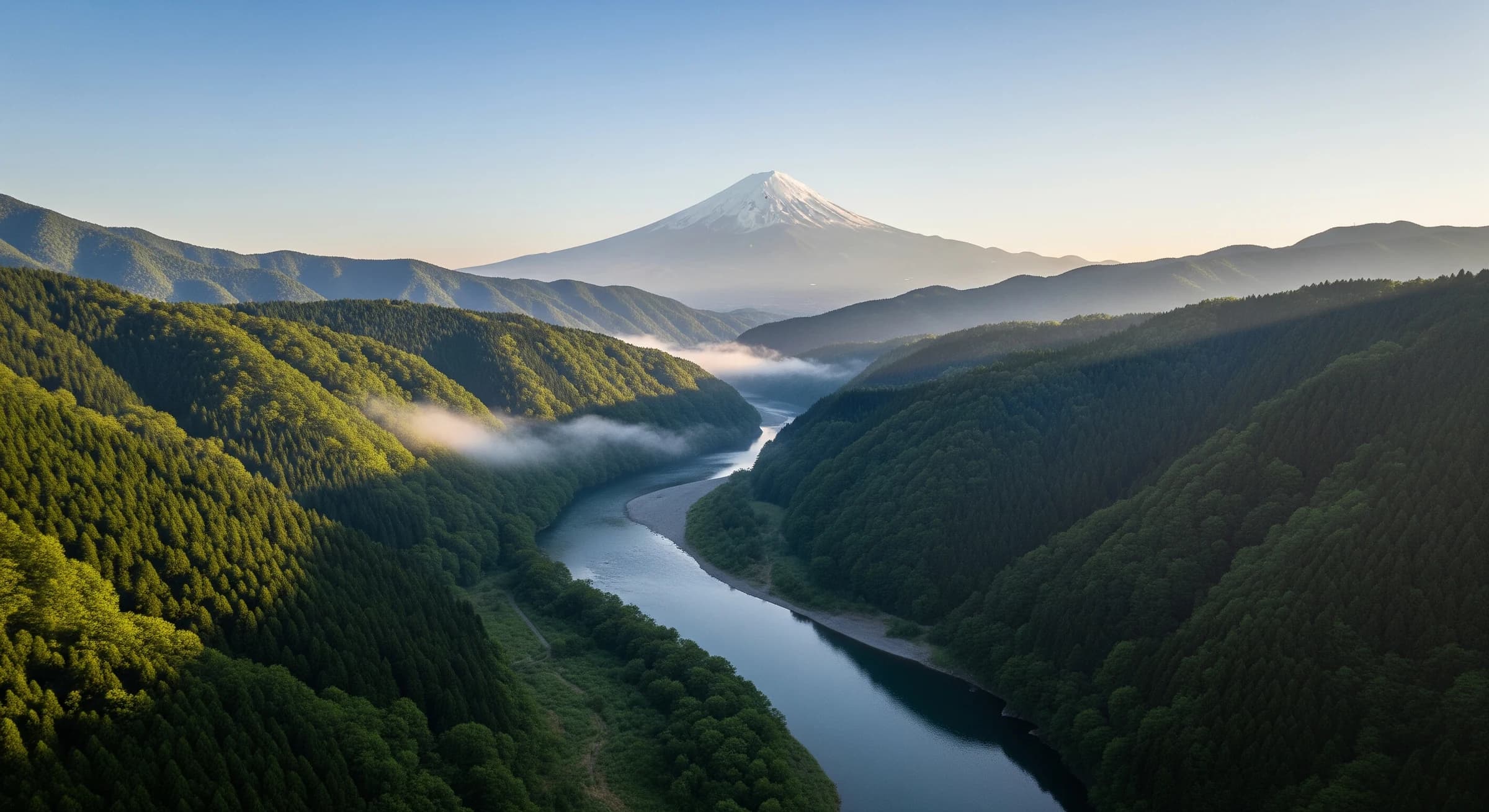 富士川と富士山